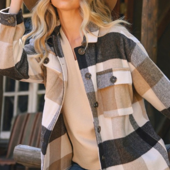 Jodifl Western Style Plaid Shirt Jacket Shacket NEW! - Picture 9 of 15